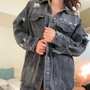 Trendy Oversized Denim Jean Jacket